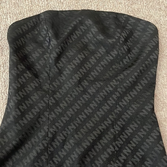Nakedvice Neva Black Monogrammed Strapless Mini Tube Dress size XS - Picture 7 of 10